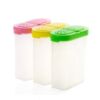 Colorful food grade plastic Oval double lid seasoning box kitchen refrigerator seasoning tank storage box 250ml