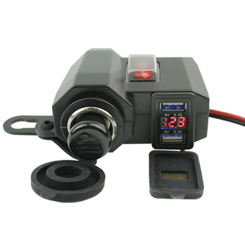 Motorcycle waterproof charger car digital display mobile phone charger 12v usb car charger waterproof