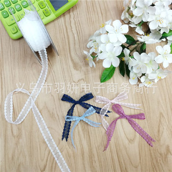 Polo dot gauze bow lace lace bow ribbon flower packaging jewelry headdress chain DIY