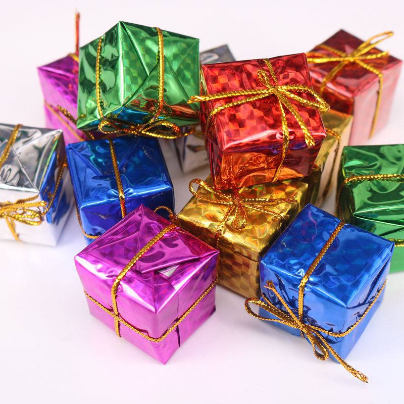 Christmas supplies decorative small gift foam small gift bag 1cm -6cm colorful laser decorative pendant