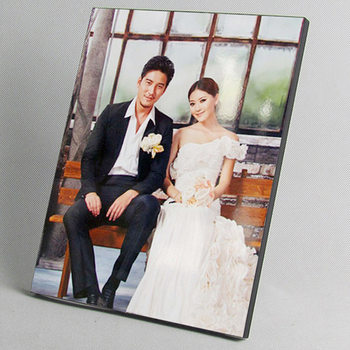 Manufacturer Photo Studio Crystal Photo Frame Table Hanging Wall Lamina Gypsophila Straight Edge Plate Printing Semi-Finished DIY Handmade