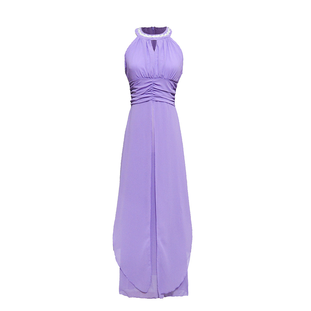Backless Beaded Maxi Dress Chiffon Fabric Off Shoulder Design Elegant Style Perfect for Parties and Special Occasions