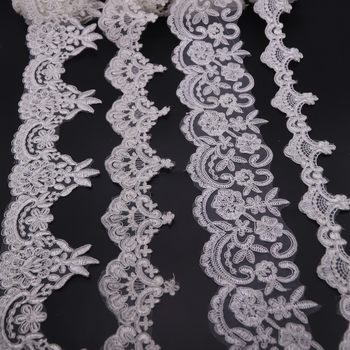 Factory promotion embroidery lace car bone bar code lace wedding dress strand lace bone rope chain lace