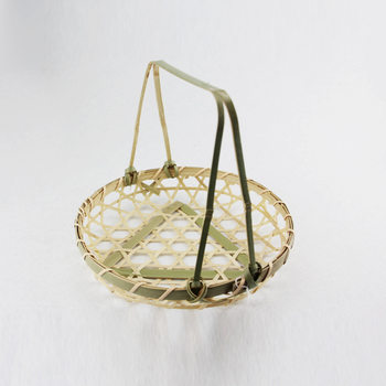 Handmade hand basket bamboo hand-held bamboo basket bamboo basket fruit basket hanging basket storage basket picnic basket