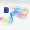 Factory 25mm rainbow gradient color colorful snow ribbon organza decoration wedding gift transparent mesh belt