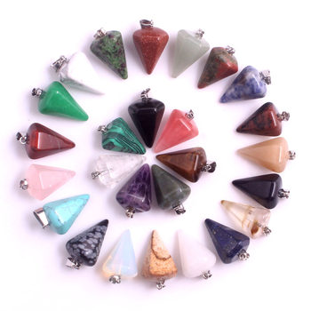 ebay wish natural stone crystal agate facet cone hexagonal pillar Pendulum necklace Pendulum