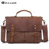 Source of Crazy Horse Leather Men's Bag Men's Shoulder Bag Retro Crossbody Canvas Briefcase Laptop Bag Cross-Border Supply