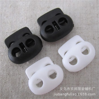 Spot supply nylon double hole color spring buckle plastic pig nose buckle cat eye buckle slip buckle rope buckle