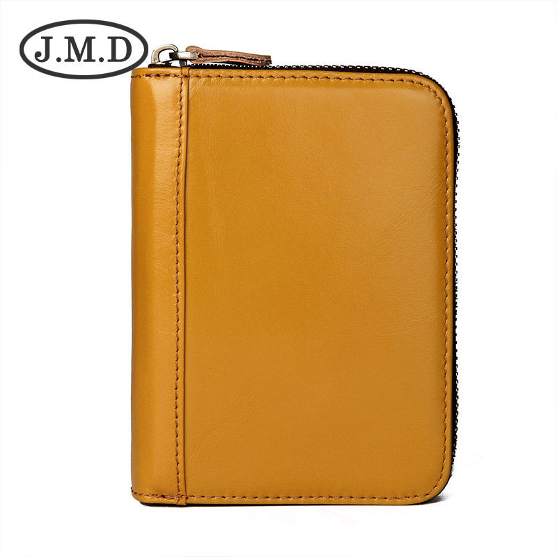 Ví card holder da bò thật chống trộm RFID nhiều khe thẻ — Màu vàng, Màu xanh lam