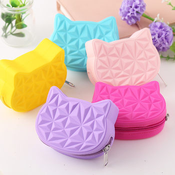 Cat Soft Plastic Coin Purse Creative Cartoon Coin Bag Mini Small Bag Key Bag Silicone Female Coin Purse Coin Bag
