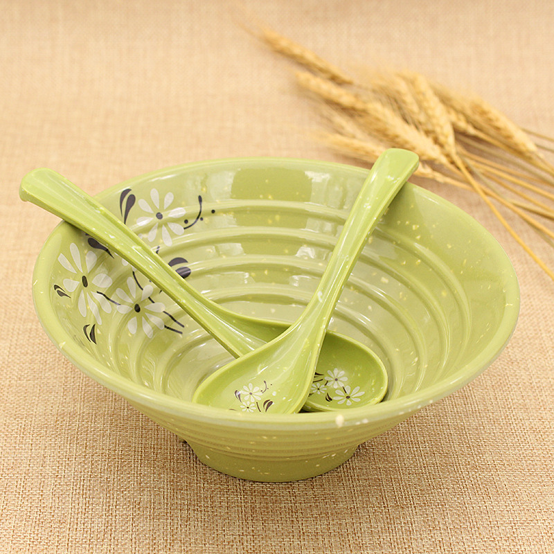 Imitation Porcelain Snow Chrysanthemum 7008 Spoon, Drop-Resistant Melamine Spoon, Kitchen Tableware Spoon, Wholesale Environmentally Friendly Household Seasoning