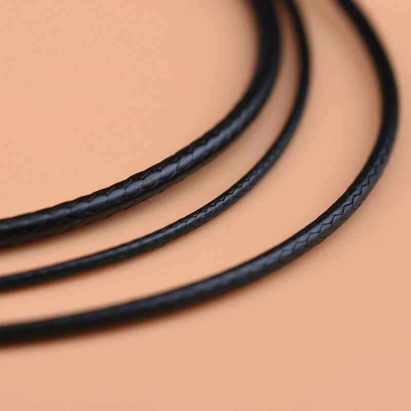 925 sterling silver Korean wax rope necklace black rope beeswax jade pendant lanyard for men and women