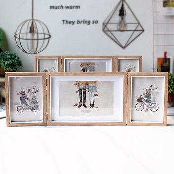 Tri-fold Nordic style creative folding combination photo frame decoration 6-inch 7-inch 8-inch photo frame wholesale