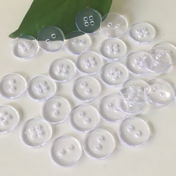 Wholesale resin transparent bread button two-eye four-eye fully transparent shirt button children's clothing home textile resin button