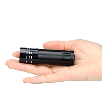 9LED mini flashlight No.7 battery aluminum alloy Mini small flashlight hand-held LED small light with fixed LOGO