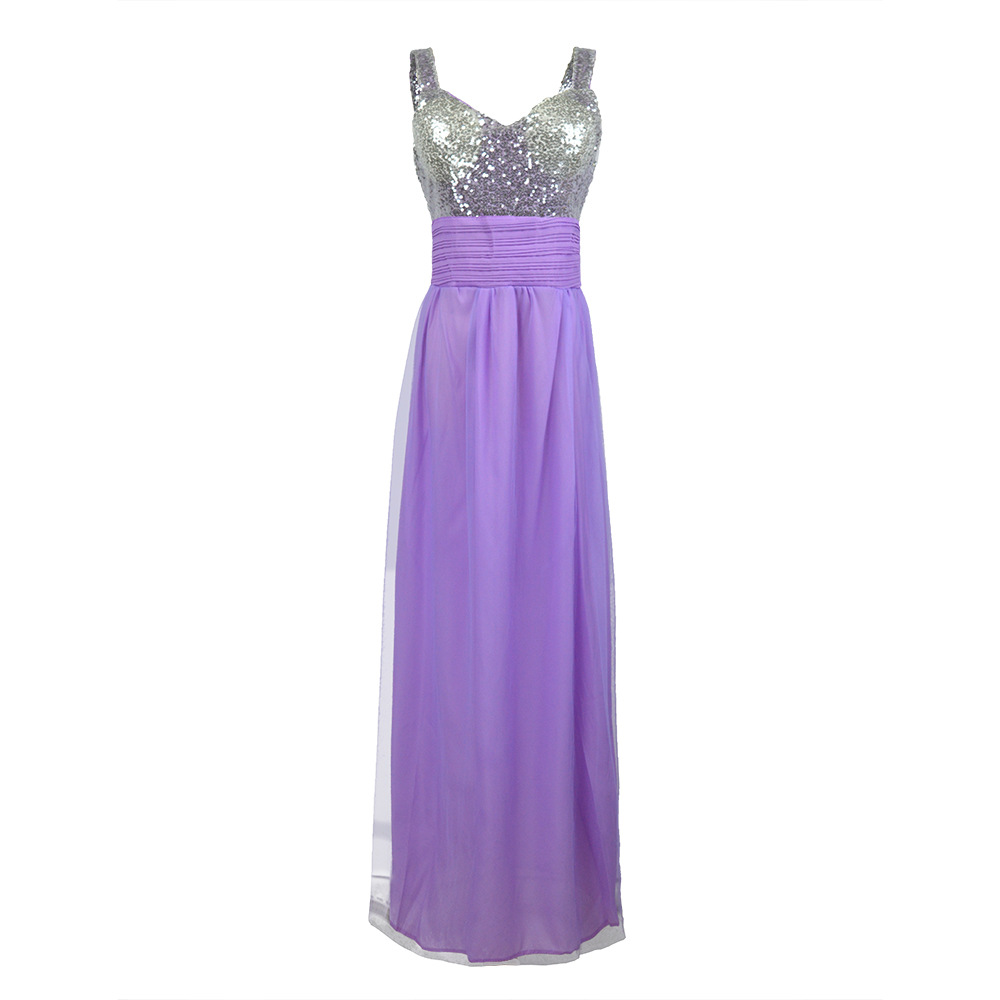 Long Bridesmaid Dress Sequin Embellishments Elegant Design Floor Length Perfect for Weddings and Special Events