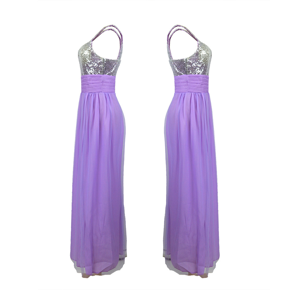 Long Bridesmaid Dress Sequin Embellishments Elegant Design Floor Length Perfect for Weddings and Special Events