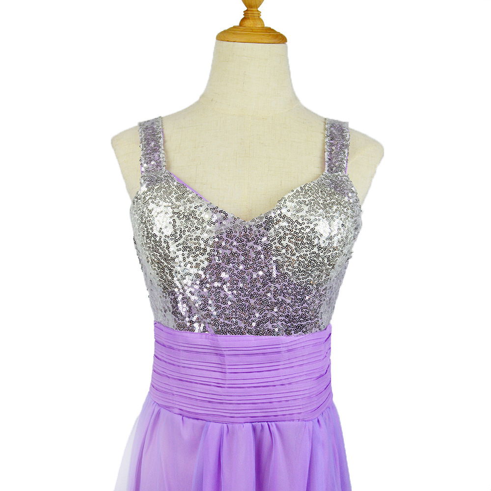 Long Bridesmaid Dress Sequin Embellishments Elegant Design Floor Length Perfect for Weddings and Special Events