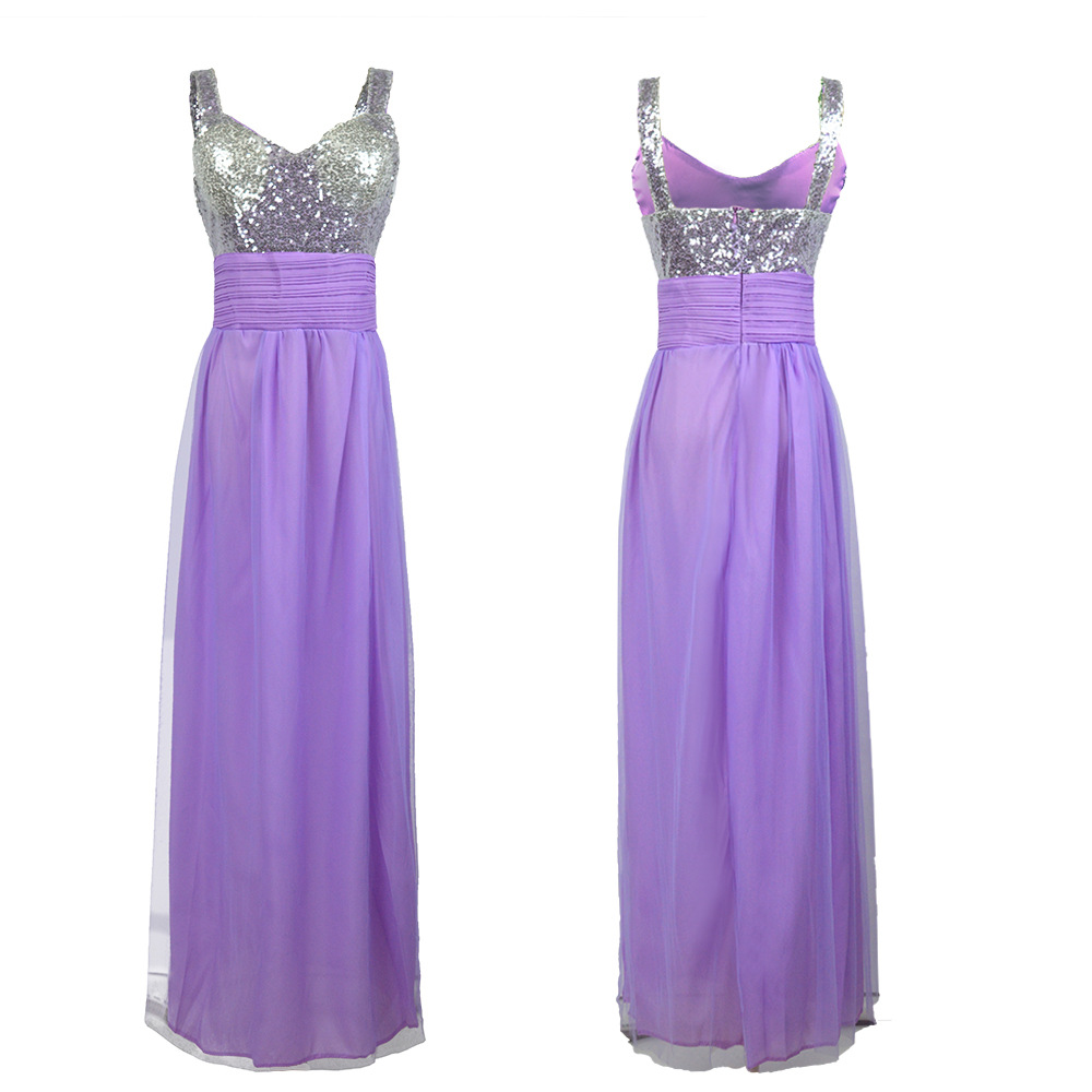 Long Bridesmaid Dress Sequin Embellishments Elegant Design Floor Length Perfect for Weddings and Special Events