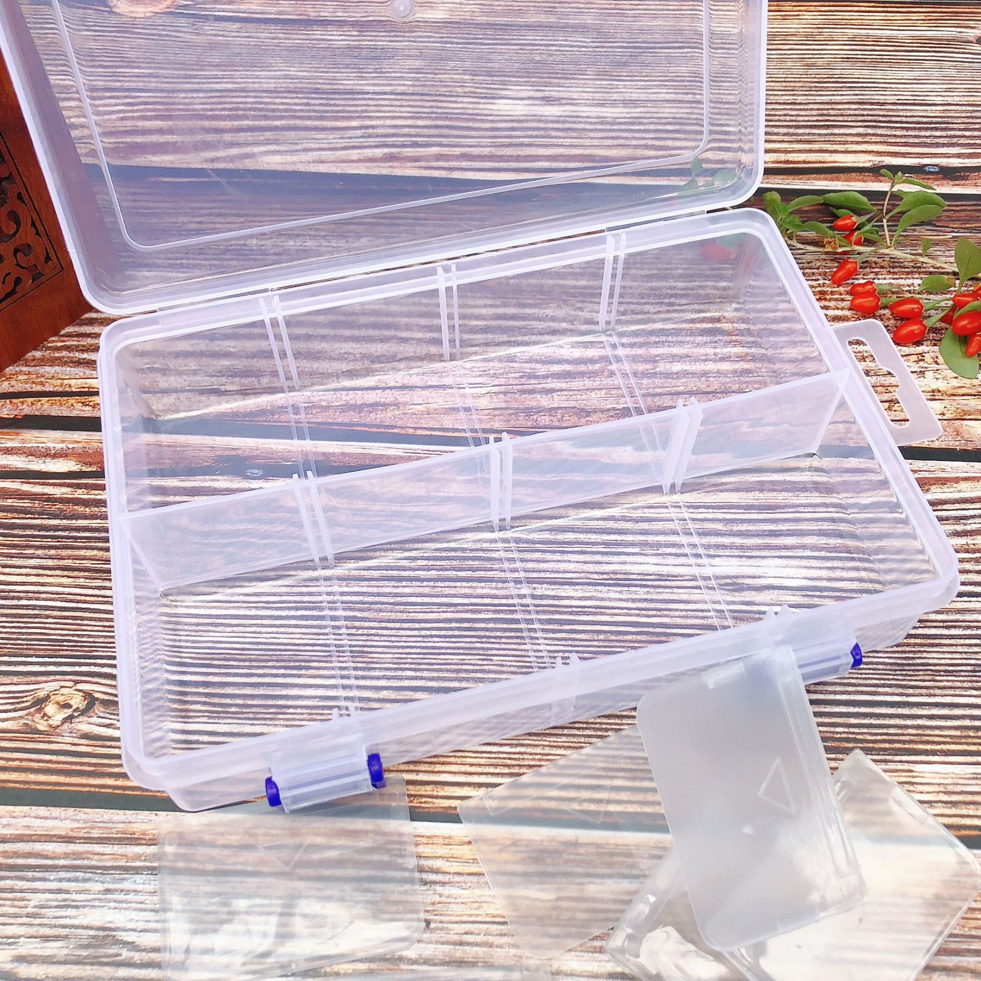 8 grid transparent storage sorting jewelry hardware electronic parts fishing gear detachable large plastic storage box