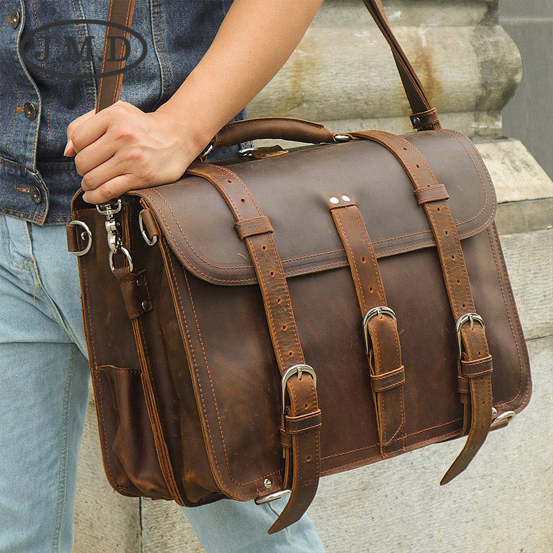 Cặp da nam công sở nhiều ngăn đựng laptop 15.6 inch — Màu sô cô la, Nâu cà phê, Nâu Đen, Vàng nâu