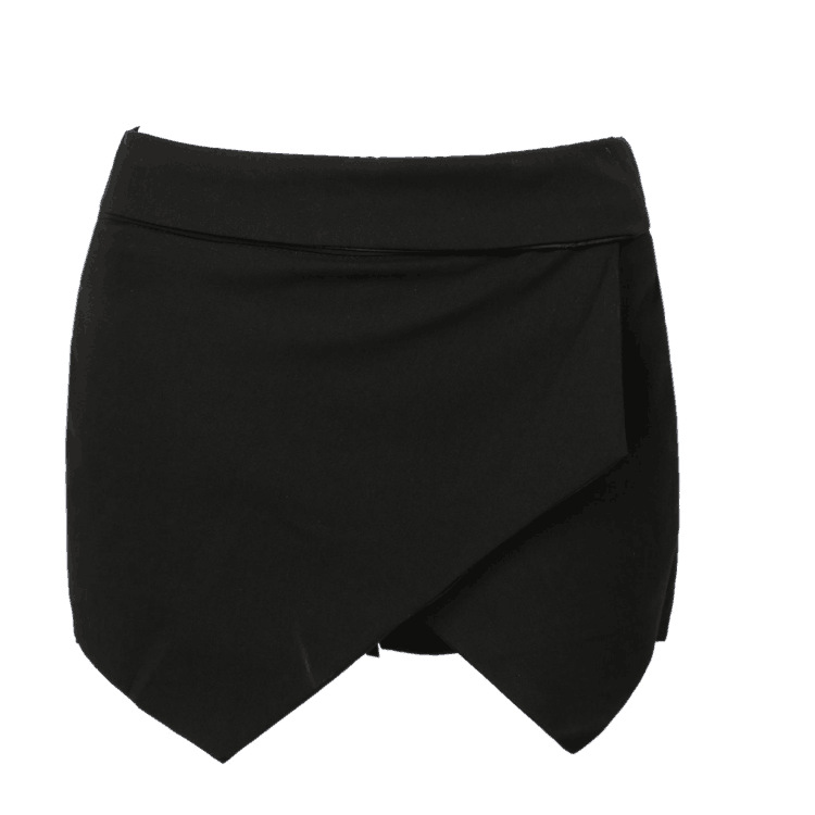 Layered Cross Over Skirt Shorts Irregular Design Comfortable Fit Versatile Style Perfect for Casual Outings