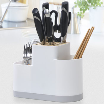 Nordic-style Multi-functional Floor-standing Knife Holder Kitchen Supplies Chopsticks Cage Rice Spoon Tableware Storage Plastic Storage Rack