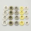 Plastic Electroplated Four-Hole Wide-Edge Buttons for Shirts, Children's Clothing, Casual Pants, Coats, Trench Coats, Dress Pants, Jackets, Metal Buttons