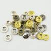 Plastic Electroplated Four-Hole Wide-Edge Buttons for Shirts, Children's Clothing, Casual Pants, Coats, Trench Coats, Dress Pants, Jackets, Metal Buttons