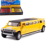 (Объемный) Cai Lixin 1:32 Модель легкосплавного автомобиля Hummer H6 extended со звуком и светом откидывается назад, открывая дверь 53135