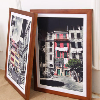 Solid wood photo frame wall mounting frame a4 table 1000 piece puzzle frame 4 open poster large photo frame factory customization