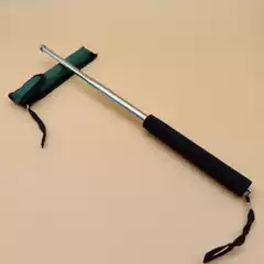 New sponge stick self-defense equipment white three-section silver telescopic stick hanging stick self-defense stick wholesale factory