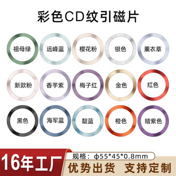 CD grain magnetic film Magsafe wireless magnetic charging ring magnetic attraction ring color paint mobile phone shell magnetic film spot