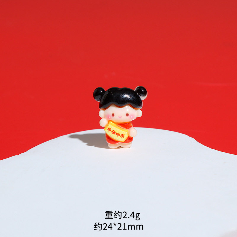 新年大小金元宝发财灯笼树脂奶油胶diy饰品配件桌面车载装饰摆件