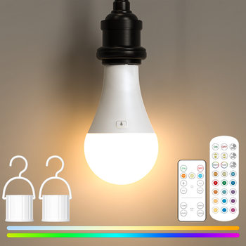 USB charging bulb E26 touch control bulb lamp RGBCW CW remote control timing bedside table lamp wall lamp emergency