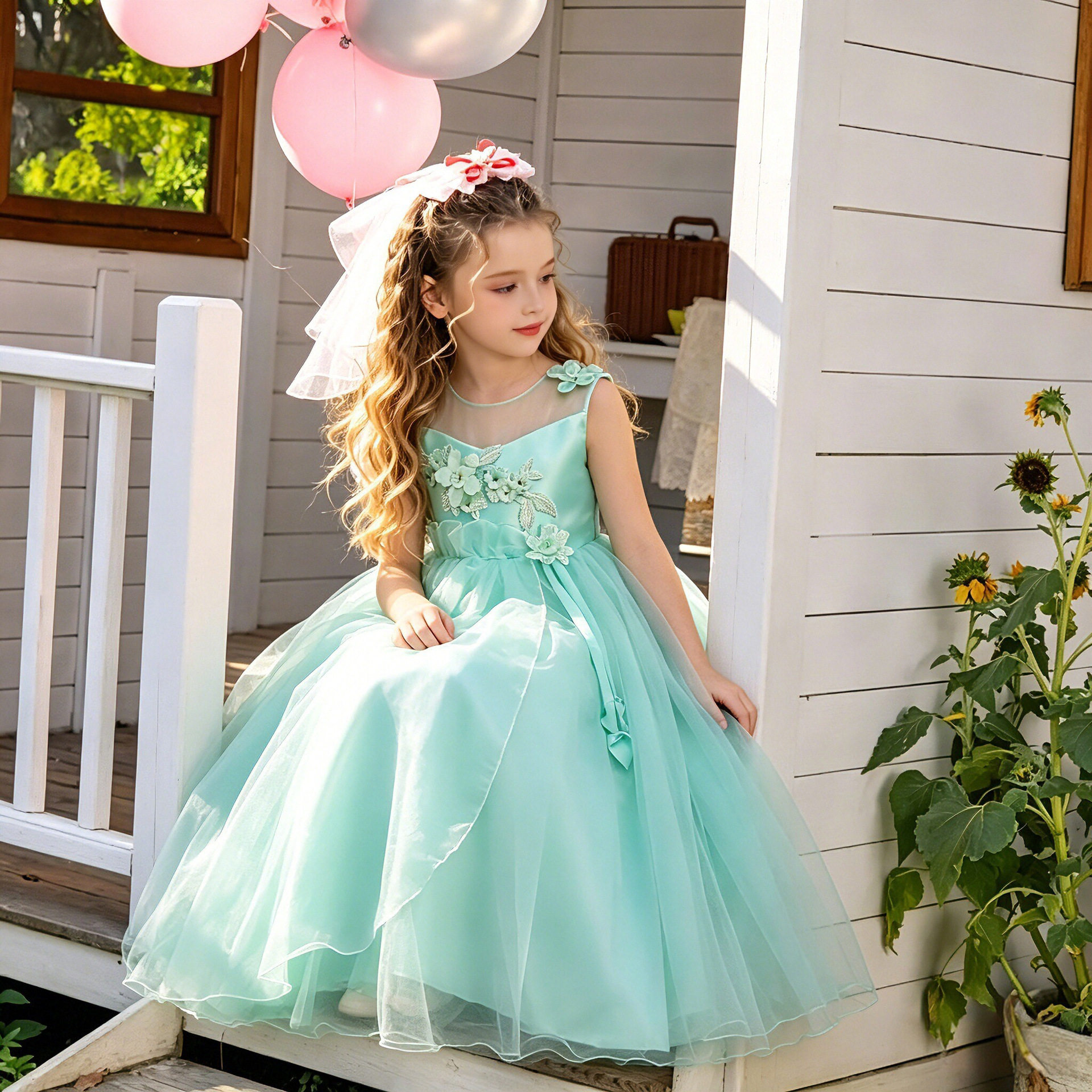 children's clothing hot style children's dress skirt girl princess dress Children's Day performance costume long