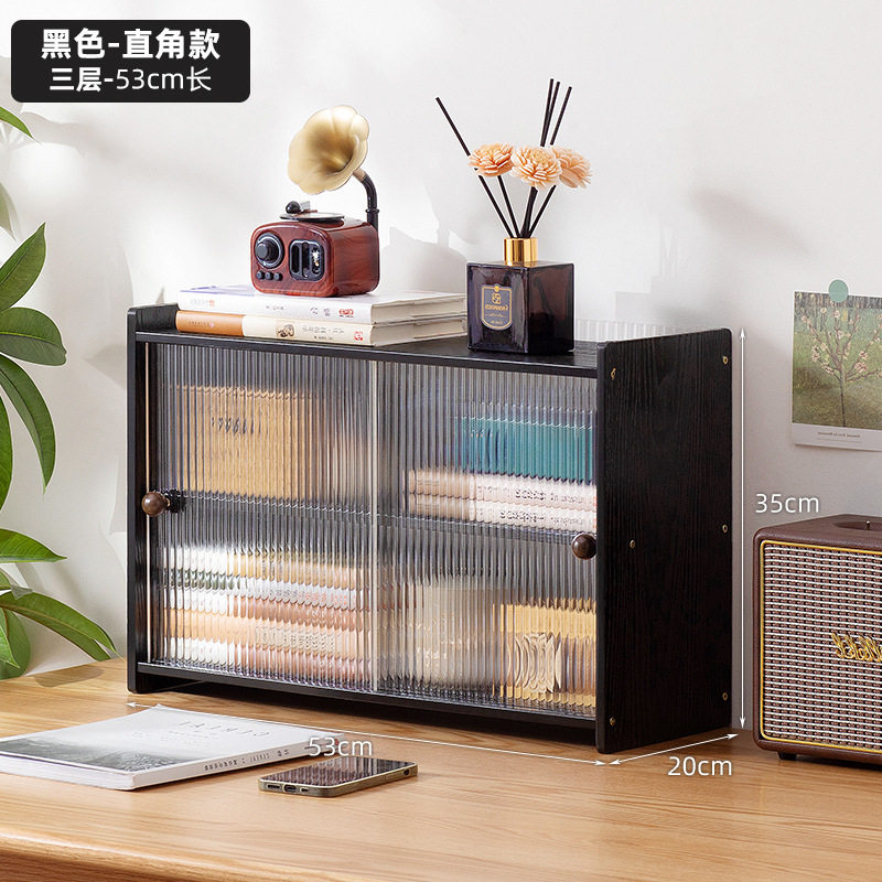 书柜置物架客厅带柜门储物柜一体格子柜展示柜落地多层组合柜书架