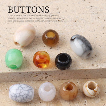 Pattern Gradient Button Button Beading DIY Two-Color Oval Acrylic Large Hole Skirt Shoelace Shoe Beads
