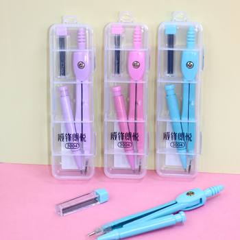Student metal compasses 2-piece geometric drawing design tools solid color compasses learning supplies compasses suit