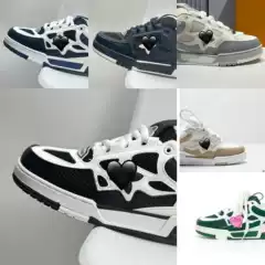 Putian Shoes Trainer Sneakers Slightly Fat White Leather Fat Ding Pure Color Casual Dad Shoes Bread Shoes Couple Style