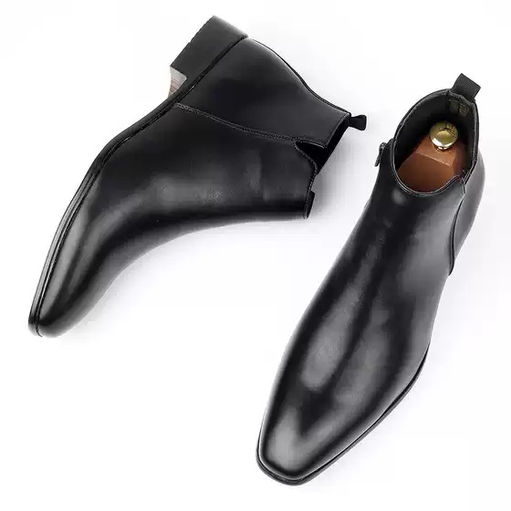Men's Chelsea Boots Foreign Trade Small Square Men's Shoes All-match Fashion Cross-border Men's Ankle Boots
