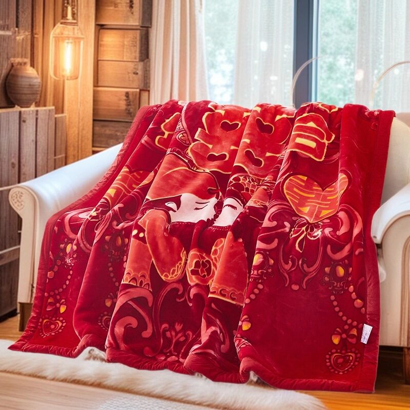 Raschel Blanket Live Explosions Double Thickened Blanket Single and Double Fall/Winter Nap Blanket Group Buying Gift Wholesale