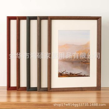 Solid Wood Large Photo Frame Wall Hanging A4 Business License 4K Sketch Framed Picture Frame Outer Frame Any Size Custom Puzzle Frame