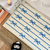 Fresh and Simple Bowknot Imitation Cashmere Thickened Carpet for Bedroom, Cotton Bottom Non-Slip Bedside Rug, Living Room Balcony Bay Window Mat