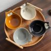 Export original Japanese-style cartoon embossed ceramic bowl children's bowl household sauce dish seasoning dish small Bowl flavor dish