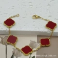 Double-sided burgundy shell bracelet