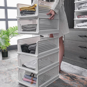Wardrobe Storage Artifact Drawer-Type Storage Basket Storage Box Household Clothing Storage Box Drawer Storage Rack