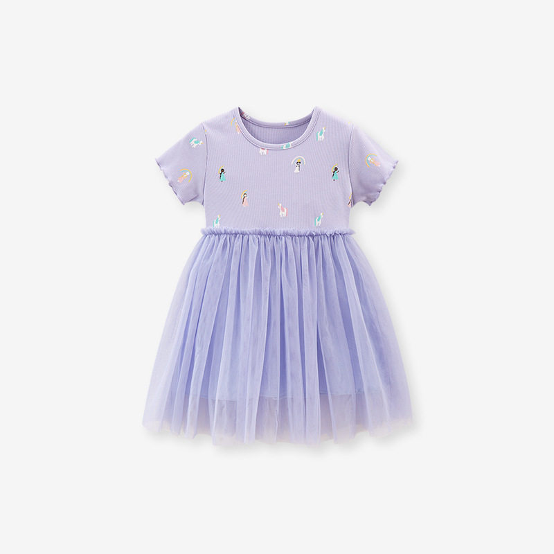 Kids' Clothing, [Style] Cartoon Girls' Dress, Summer Short-sleeve Kids' Princess Dress