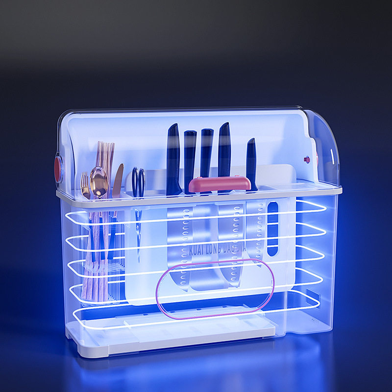 Dustproof Intelligent Disinfection Drying Knife Rack Storage Rack Knife Kitchen Knife Chopsticks Cage Storage Integrated Kitchen Supplies Storage