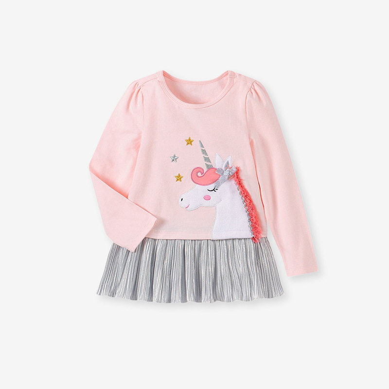 Abito bambine, nuovo abito bambini maglia patchwork autunno manica lunga